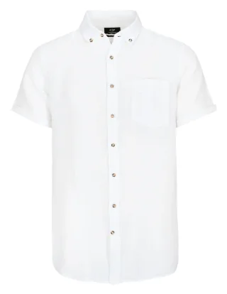 COMMANDER Finest Clothing - Hemd 1/2 Arm,Button Down clean white - Gr. - XL