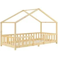 en.casa Kinderbett, »Treviolo« Haus-Optik Montessori 90x200 cm Holzfarben