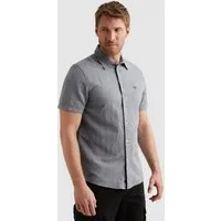 PME LEGEND Kurzarmhemd Short Sleeve Shirt 2 tone Cotton/Linen mit Kent Kragen