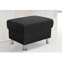 TRENDMANUFAKTUR Hocker Rondo, Polsterhocker zur Serie, Breite 67 cm, Füße chromfarben, Fußhocker wahlweise mit Federkern, in verschiedenen Bezügen bestellbar
