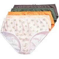 Ulla Popken Midislip Midislips 5er-Pack Blüten-Streifen/einfarbig