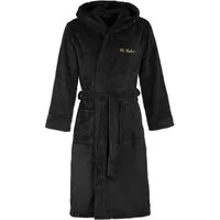 Di Vadini Bademantel Di Vadini UNISEX Herren Damen Bademantel FLORENZ mit Kapuze, wadenlang, Polyester, Weitenverstellung, Bindegürtel, mit Kapuze