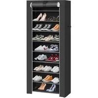 JEOBEST Schuhregal Schuhschrank 10 Ebenen, Metallgestell, Shoe Rack Schuhaufbewahrung mit Staubdichtem