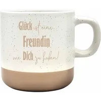 Camolo Tasse Kaffeetasse Steingut Glück ist eine Freundin ..., Keramik