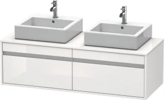 Duravit Ketho Konsolenwaschtischunterbau wandhängend Weiß Hochglanz 1400x550x426 mm - KT6697B2222 KT6697B2222