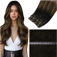LuxusKollektion Echthaar-Extension Extensions Tressen Echthaar 50cm-60G 1.4-butterfly weft-#2 8 2