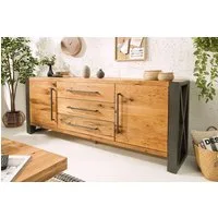 riess-ambiente Sideboard THOR 200cm natur, Massivholz · Anrichte · Wildeiche · Kommode · Industrial · Wohnzimmer