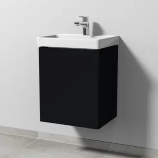 Sanipa 3way Waschtischunterbau zu Villeroy & Boch Avento Waschtisch mit 1 Tür, Schwarz-Matt SF61808
