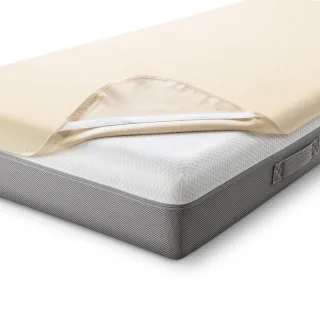 Sleezzz Basic Molton Matratzenschutz 100 x 200 cm, Matratzenschoner aus 100 % Baumwolle, Naturfarben , Fixspann