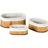 KESPER® Aufbewahrungskorb Bambus-Körbchen (Set, 3 St), in 3 verschiedenen Größen