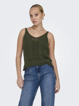 ONLY - ONLLYZET LIFE S/L TOP KNT forest night - Gr. - M