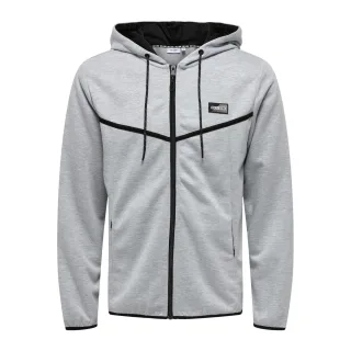 Only - Sweatjacke für Herren, mit Kapuze, Regulär (Hellgrau meliert)