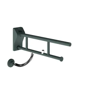 KWC Aquarotter Stützklappgriff, MEDCARE, Edelstahl, grau, 113x234x700 mm, elektr. WC-Spül, 360000378 3600003781