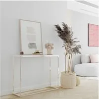Design Möbel Konsolentisch Konsolentisch LOFT DESIGN Weiß / Chrom DM
