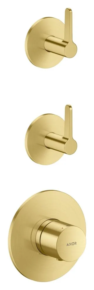 Hansgrohe Thermostatmodul Unterputz AXOR One für 2 Verbraucher mit Hebelgriff brushed brass, 487229 48722950