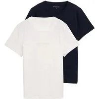 TOM TAILOR T-Shirt (Packung, 2-tlg) mit Logo Schriftzug