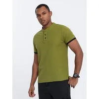 OMBRE Poloshirt Poloshirt für Männer ohne Kragen