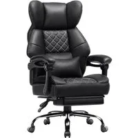 GTPLAYER Gaming-Stuhl Ergonomischer Bürostuhl mit Fußstütze und Lendenstütze Chefsessel, breiter Computersessel, Höhenverstellbar, Federkernsitz