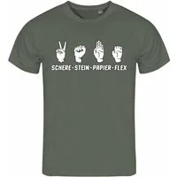 deinshirt Print-Shirt Herren T-Shirt Schere Stein Papier FLEX Funshirt mit Motiv
