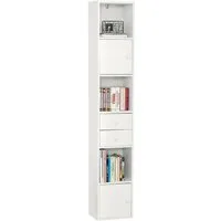 SoBuy Bücherregal STR10, Aktenschrank Hochschrank, mit Schubladen Bücherschrank Standregal Aufbewahrungsregal Büroregal