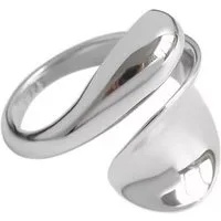 Runde Perlé Silberring verstellbarer Ring "Carolina", offener geometrischer Ring, 925 Silber Silber