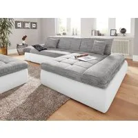 DOMO collection Ecksofa MORIC Massiv! - Belastbar bis 140 kgxSitz, 300x172 cm, XXL-Format, L-Form, Kunstleder SOFTLUX und Struktur