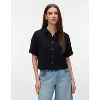 Vero Moda Kurzarmbluse VMNATALI SS CROP SHIRT WVN NOOS Baumwolle, verkürzte Form
