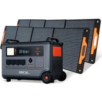 OSCAL Stromerzeuger PowerMax 6000 Powerstation, 3,60 in kW, 3600Wh, 14 Anschlüsse, DC/AC-Wechselrichter, LiFePO4 Solarspeicher