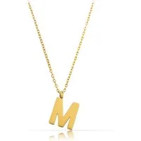 Made by Nami Kette mit Anhänger Edelstahlkette mit Buchstaben Anhänger Gold Schmuck Damen, Geschenk Freundin 40 + 5 cm Länge Wasserfest