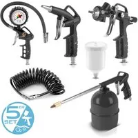 STAHLWERK Druckluftwerkzeug Druckluftset 5-teilig, Druckluftwerkzeug, (Paket, 5-tlg., Set), ideal zur präzisen Reinigung schwer zugänglicher Stellen