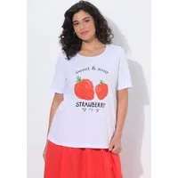 Ulla Popken T-Shirt T-Shirt Erdbeeren Classic Rundhals Halbarm