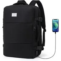 TAN.TOMI Reiserucksack 50L Reiserucksack Herren, Flugzeug Handgepäck Rucksack USB-Ladean, 17 Zoll Laptop Rucksack für Arbeit Schule Reise, Casual Daypack