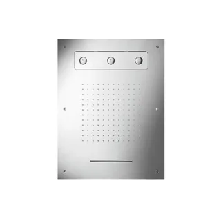 Herzbach Living Spa iX Regenbrause 11.630480.2.09 630x480mm, Regen/Spin-Jet/Schwall, Edelstahl gebürstet