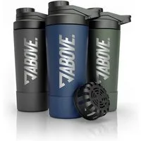 ABOVE. Protein Shaker 750ml – BPA-frei & isolierend: hält Shakes 12H eiskalt, (Integrierte Skala & 100% auslaufsicherer Deckel), Robust & langlebig – spülmaschinengeeignet bis 45°C