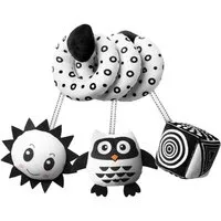 FELIXLEO Greifspielzeug Kinderwagen Spirale Spielzeug schwarz weiß Eule Baby Greifspiel (1-tlg)