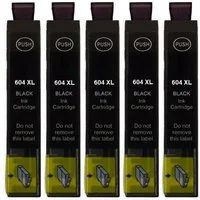 inkpro 5 x Druckerpatrone 604XL BK kompatibel mit Epson 604 XL schwarz, Tintenpatrone (für Epson Expression Home XP-2200, XP-2205, XP-3200, XP-3205, XP-4200, XP-4205, WorkForce WF-2910 DWF, WF-2930 DWF, WF-2935 DWF, WF-2950 DWF, 5-tlg., XXL Füllmenge