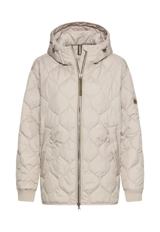 camel active - Wasserabweisende Oversized-Jacke mit 2-Wege Reißverschluss stone - Gr. - 36