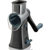 GEFU Trommelreibe Click, Edelstahl, Kunststoff, Stahl, (Trommelreibe, 5 unterschiedliche Klingeneinsätze, Aufbewahrungsbox), innovative Wechseltrommel