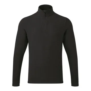 Premier Unisex Erwachsene Recyclight Quarter Zip Fleece Top (Schwarz)