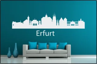 Wandtattoo "Stadt Skyline Städteskyline Silhouette ERFURT"