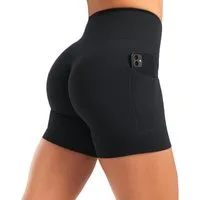 Smilodox Shorts Temmy, Kurze Sport Hose mit Pocket und Kontur, breiter Bund optimaler Halt, elastisch, figurbetonend, Gym Jogging Alltag
