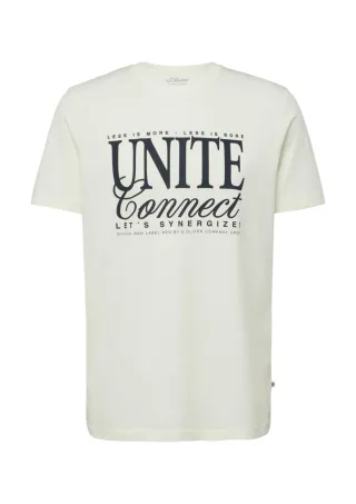 s.Oliver Red Label - T-Shirt aus Baumwolljersey mit Frontprint weiß - Gr. - M