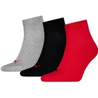 PUMA Kurzsocken PUMA UNISEX QUARTER PLAIN 3P (3 Paar) Atmungsaktiv, Rippenbündchen, weiche Baumwollmischung