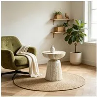 WILLIAMSPACE Couchtisch Meta Runder Beistelltisch aus Fiberglas, Moderner Design-Tisch (1 St)