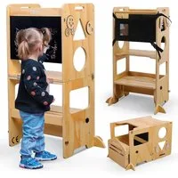 Olvy Stehhilfe Olvy Lernturm Für Kinder, 3 in 1 Montessori Lernturm
