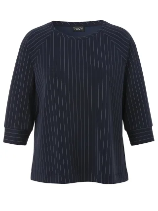 VIA APPIA DUE - Sweatshirt Rundhals 3/4 Arm Druck marine/creme - Gr. - 44