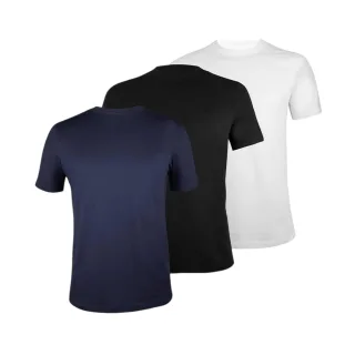 Donnay - T-Shirt für Herren, Rundhalsausschnitt (3er-Pack) (Weiß/Schwarz/Marine)