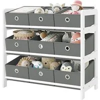 EUGAD Kinderregal, 1-tlg., mit 9 Boxen. Montessori Spielzeugregal