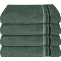 Schiesser Handtücher Skyline Color aus 100 % Baumwolle mit eleganter Streifenbordüre, Frottier (Set, 4-St), MADE IN GREEN by OEKO-TEX®