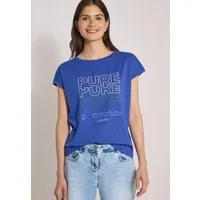 CECIL Kurzarmshirt Sommershirt mit Boat Neck und Frontprint